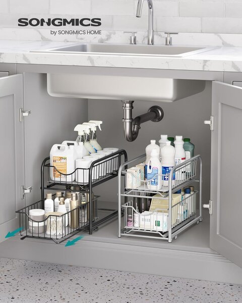 Raft organizator cu sertar Negru Songmics 36x21x31.5 cm