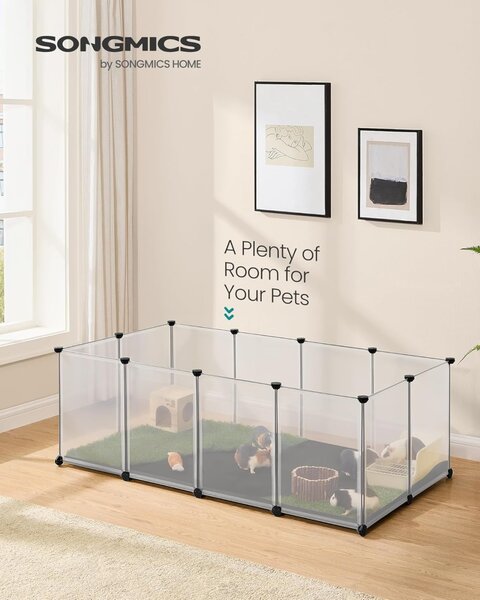 Tarc pentru animale de companie Alb Songmics 143x73x46 cm