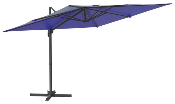 Umbrelă suspendată, stâlp aluminiu, albastru azuriu, 400x300 cm