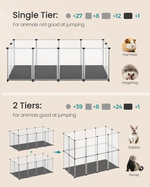 Tarc pentru animale de companie Alb Songmics 143x73x46 cm