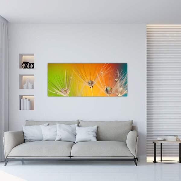 Tablou cu picături pe plantă (120x50 cm)
