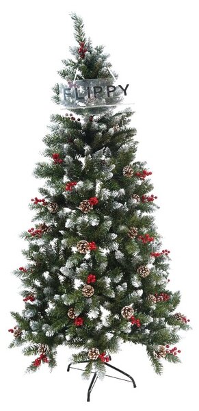 Brad Artificial de Craciun, Tahagov, Sectionat pentru Perete/ Colt, 2.10 m inaltime, Verde, Decorat, Diametru Inferior 106 cm, Interior/ Exterior