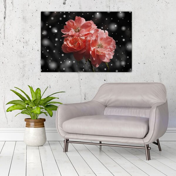 Tabloucu floare roz (90x60 cm)