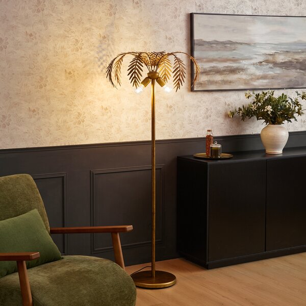 Lampă de podea vintage aurie 156 cm 2 lumini - Botanica