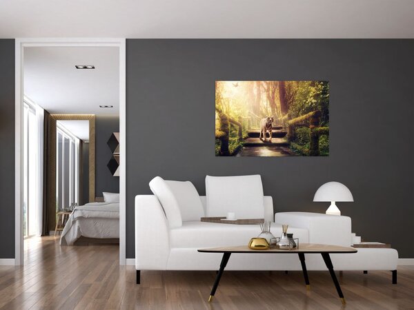 Tablou cu tigrul în djunglă (90x60 cm)