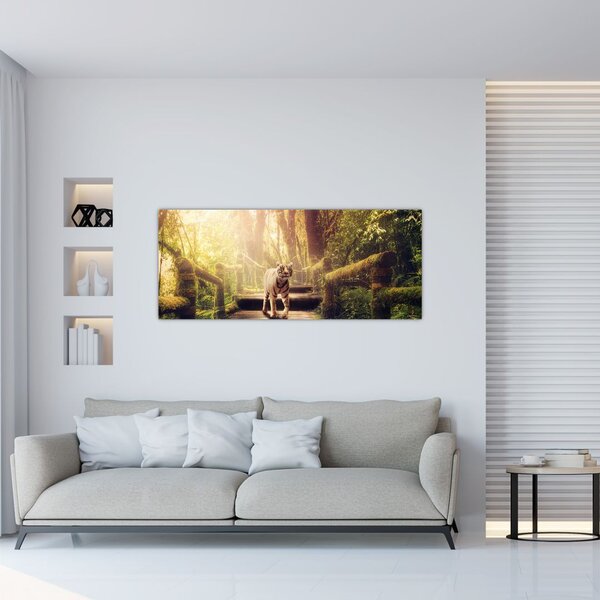 Tablou cu tigrul în djunglă (120x50 cm)