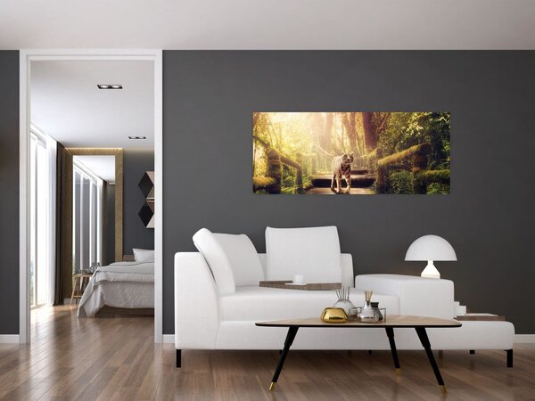 Tablou cu tigrul în djunglă (120x50 cm)