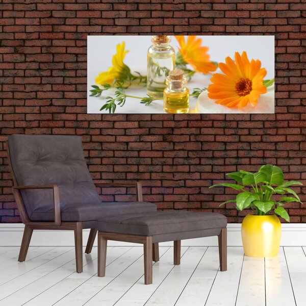 Tablou cu flori portocalii (120x50 cm)