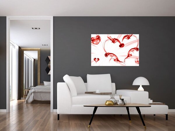 Tablou cu inima din fum (90x60 cm)
