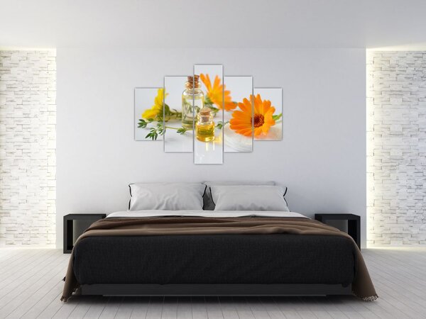 Tablou cu flori portocalii (150x105 cm)