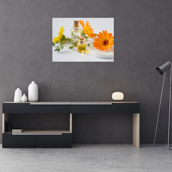 Tablou cu flori portocalii (70x50 cm)