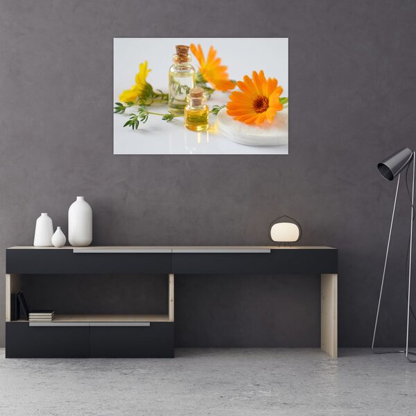 Tablou cu flori portocalii (90x60 cm)