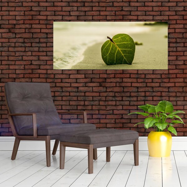 Tablou cu frunză în nisip (120x50 cm)