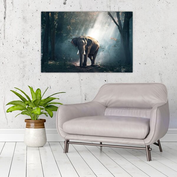 Tablou cu elefant în djunglă (90x60 cm)