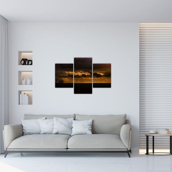 Tablou unei vele în apus de soare (90x60 cm)