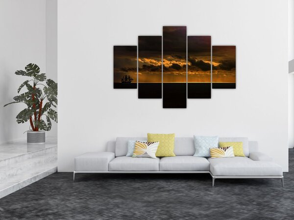 Tablou unei vele în apus de soare (150x105 cm)