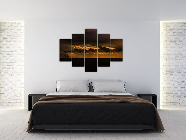 Tablou unei vele în apus de soare (150x105 cm)