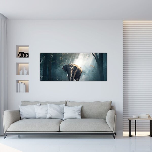 Tablou cu elefant în djunglă (120x50 cm)
