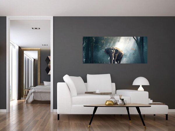 Tablou cu elefant în djunglă (120x50 cm)