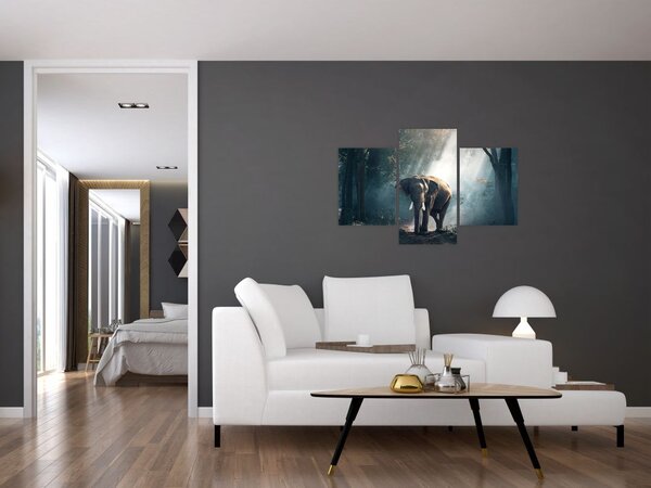 Tablou cu elefant în djunglă (90x60 cm)