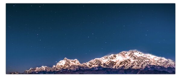 Tablou cu munți și cerul nocturn (120x50 cm)