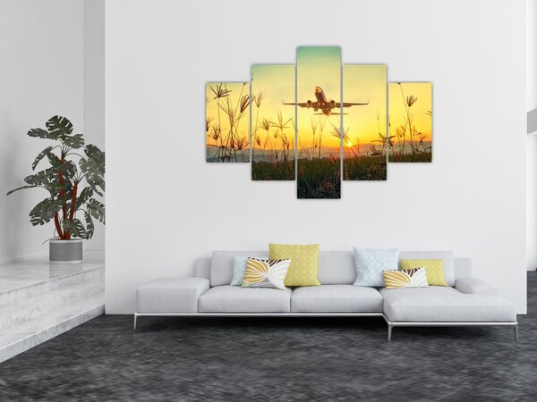 Tablou cu avionul ridicându-se spre zbor (150x105 cm)