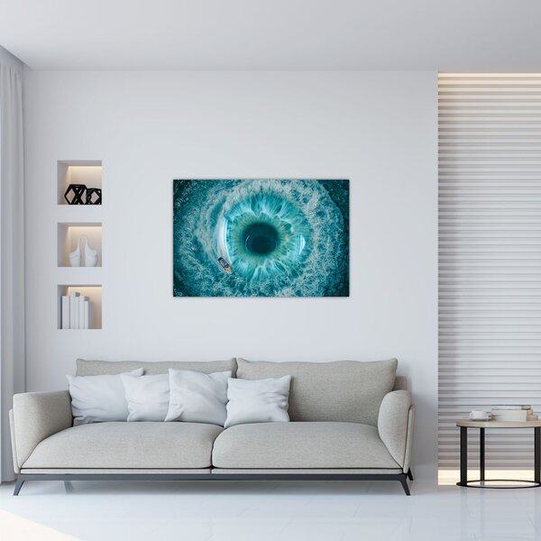 Tablou marea cu barca (90x60 cm)