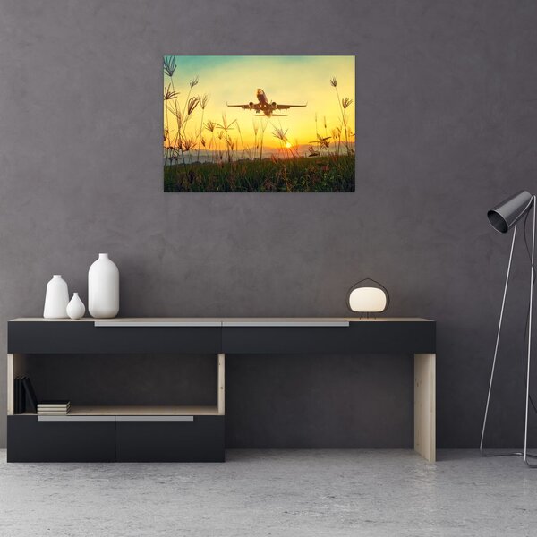 Tablou cu avionul ridicându-se spre zbor (70x50 cm)