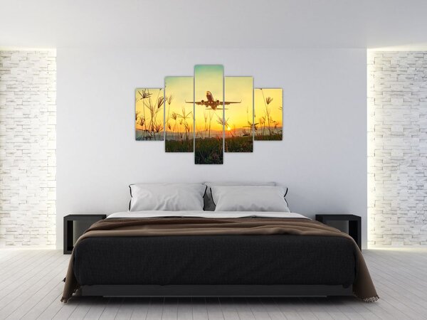 Tablou cu avionul ridicându-se spre zbor (150x105 cm)