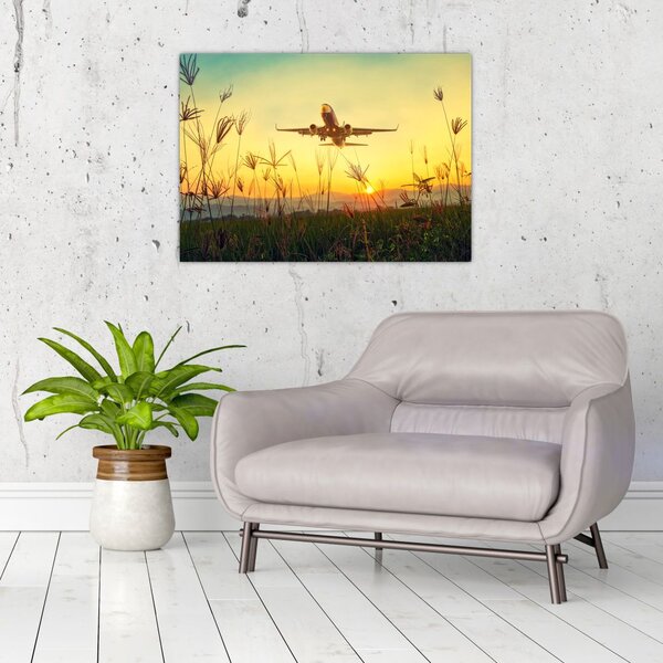 Tablou cu avionul ridicându-se spre zbor (70x50 cm)