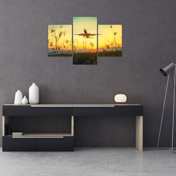 Tablou cu avionul ridicându-se spre zbor (90x60 cm)