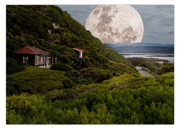 Tablou - peisaj cu luna (70x50 cm)