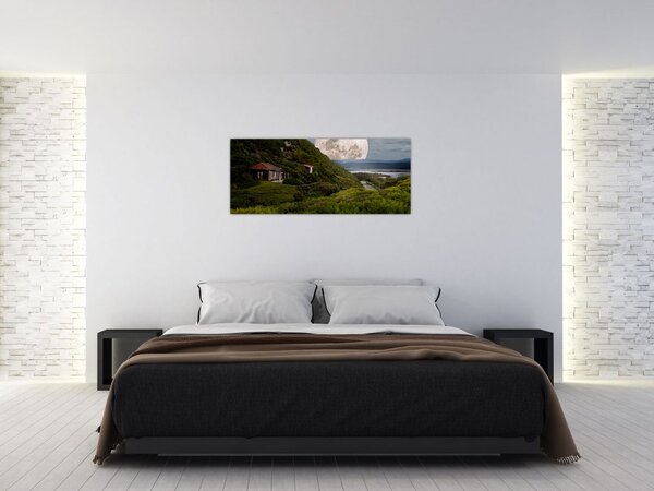 Tablou - peisaj cu luna (120x50 cm)