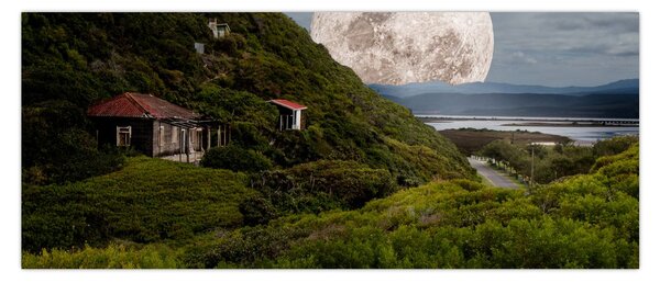 Tablou - peisaj cu luna (120x50 cm)