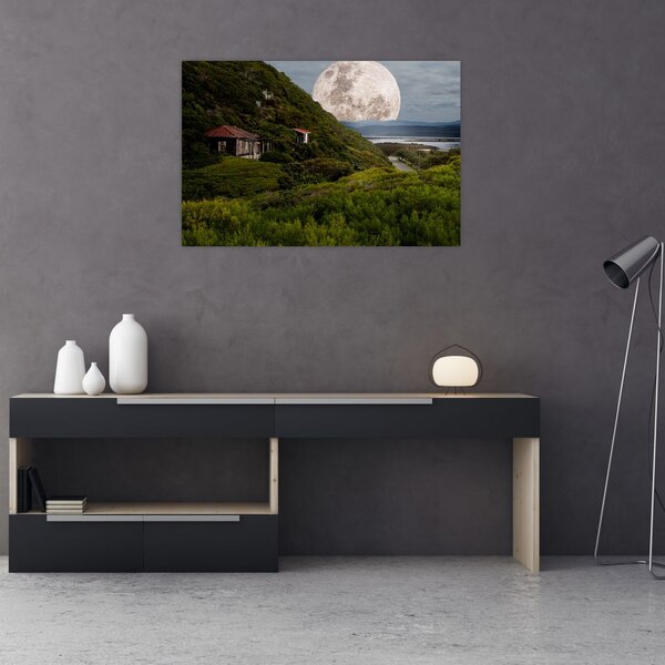 Tablou - peisaj cu luna (90x60 cm)