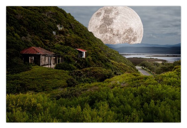 Tablou - peisaj cu luna (90x60 cm)