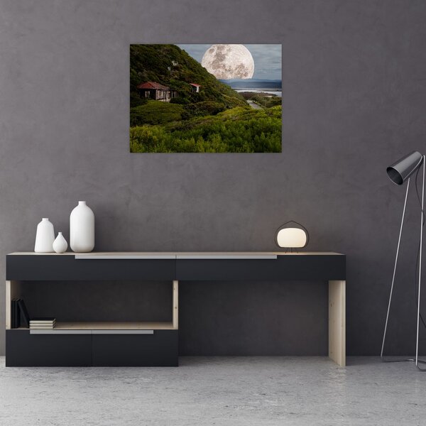 Tablou - peisaj cu luna (70x50 cm)