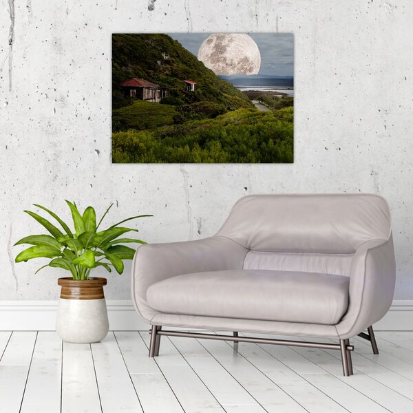 Tablou - peisaj cu luna (70x50 cm)