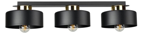 Plafonieră IGNIA 3 x E27, 60 W, 230 V, negru/auriu