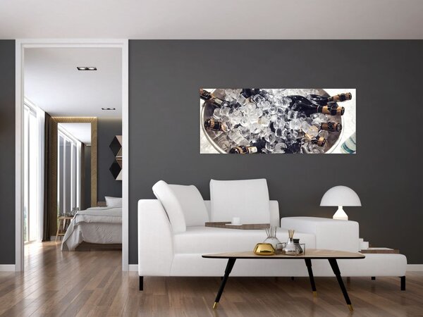 Tablou -șampanie la gheață (120x50 cm)