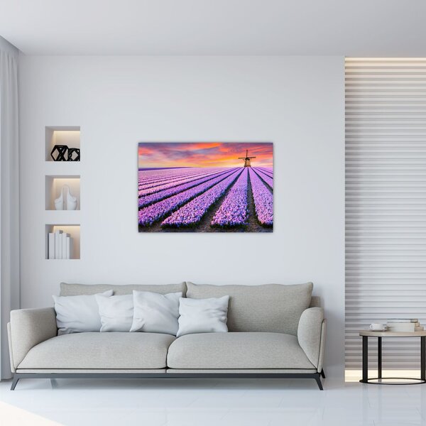Tablou - ferma cu flori (90x60 cm)