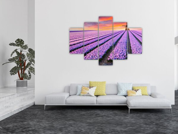 Tablou - ferma cu flori (150x105 cm)