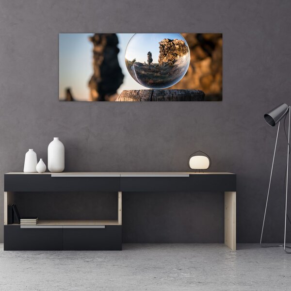 Tablou cu lupa și peisaj (120x50 cm)