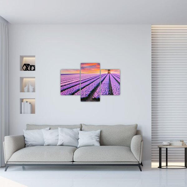 Tablou - ferma cu flori (90x60 cm)