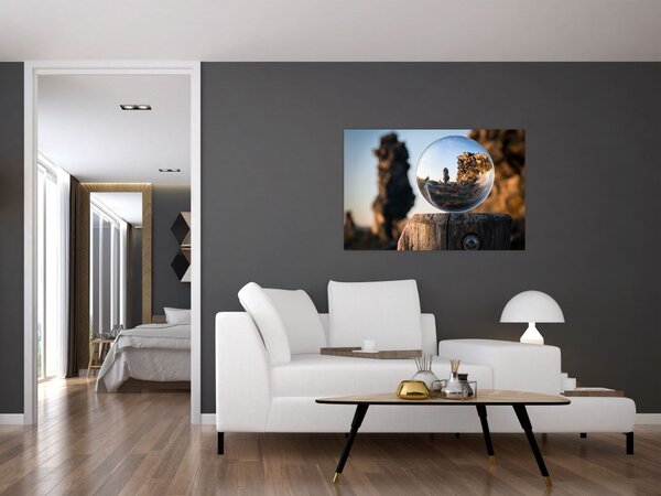 Tablou cu lupa și peisaj (90x60 cm)