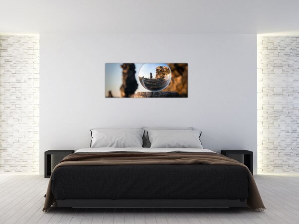 Tablou cu lupa și peisaj (120x50 cm)