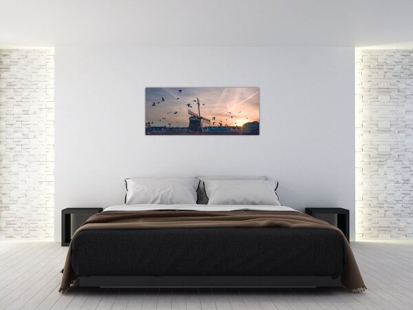 Tablou cu moară de vânt (120x50 cm)