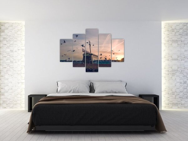 Tablou cu moară de vânt (150x105 cm)