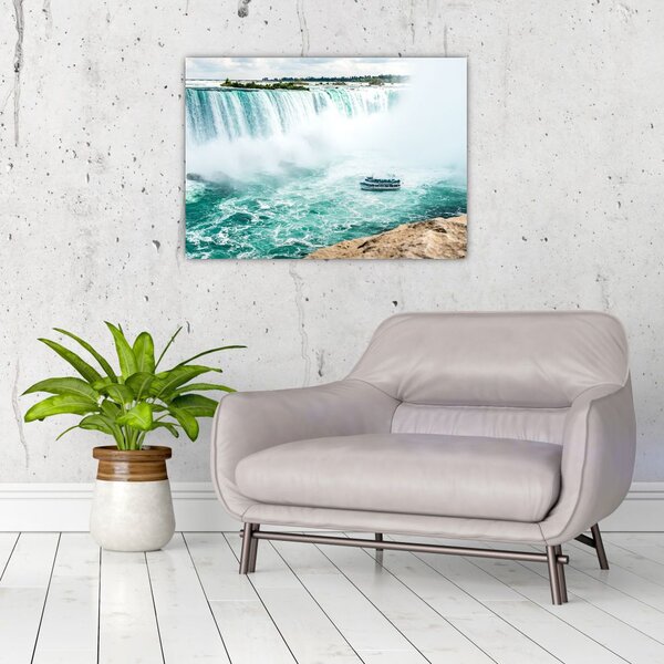 Tablou cu cascadele și corabie (70x50 cm)