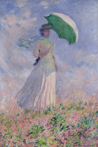 Monet, Claude - Artă imprimată Woman with a Parasol turned to the Right, 1886, (26.7 x 40 cm)